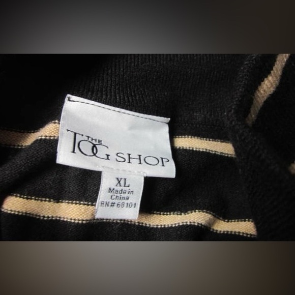 The Tog Shop Women’s Dark Brown/Tan Stripe Sweater, 6-Button Detail; Siz… - Picture 3 of 8